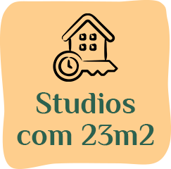 Studios com 23 metros quadrados